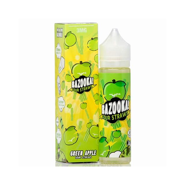 Juice Bazooka | Sour Straws Green Apple 60mL | Free Base Bazooka - 1